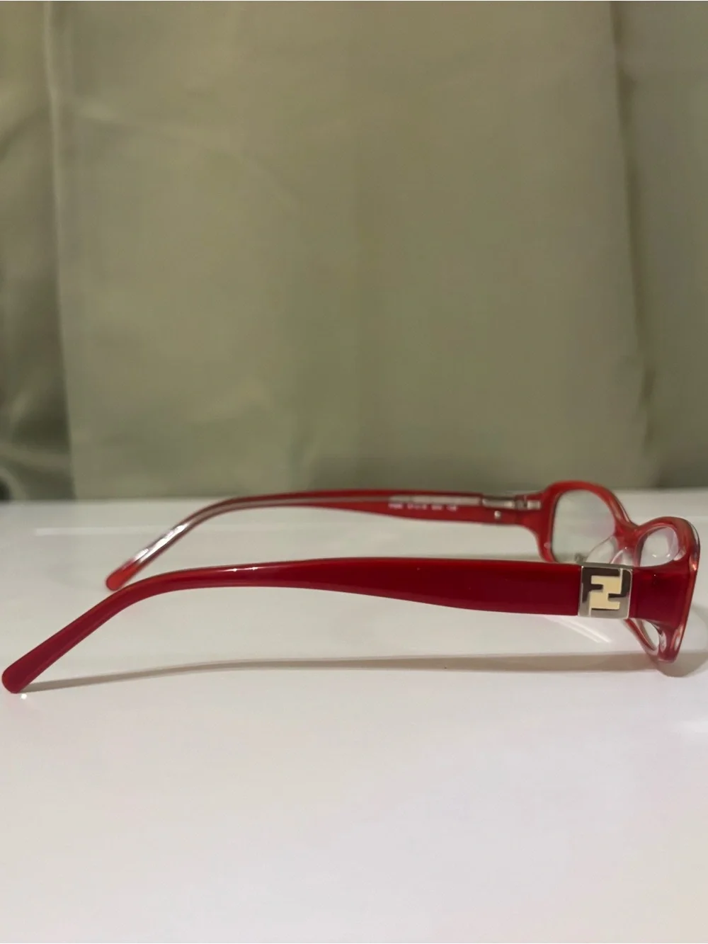 Fendi Red Women's Rectangular Eyeglass Frames